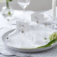 17. The white company glass bell place card holder: View at The White Company