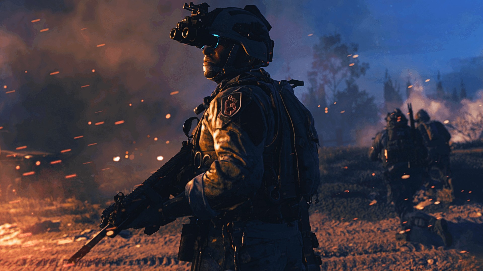 A solider walks through the desert at night in Call of Duty: Modern Warfare 2