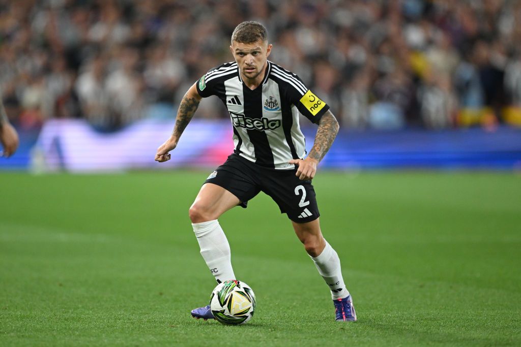 NOTTINGHAM, ENGLAND - AUGUST 28: Kieran Trippier of Newcastle in action during the Carabao Cup Second Round match between Nottingham Forest and Newcastle United at City Ground on August 28, 2024 in Nottingham, England. (Photo by Michael Regan/Getty Images)