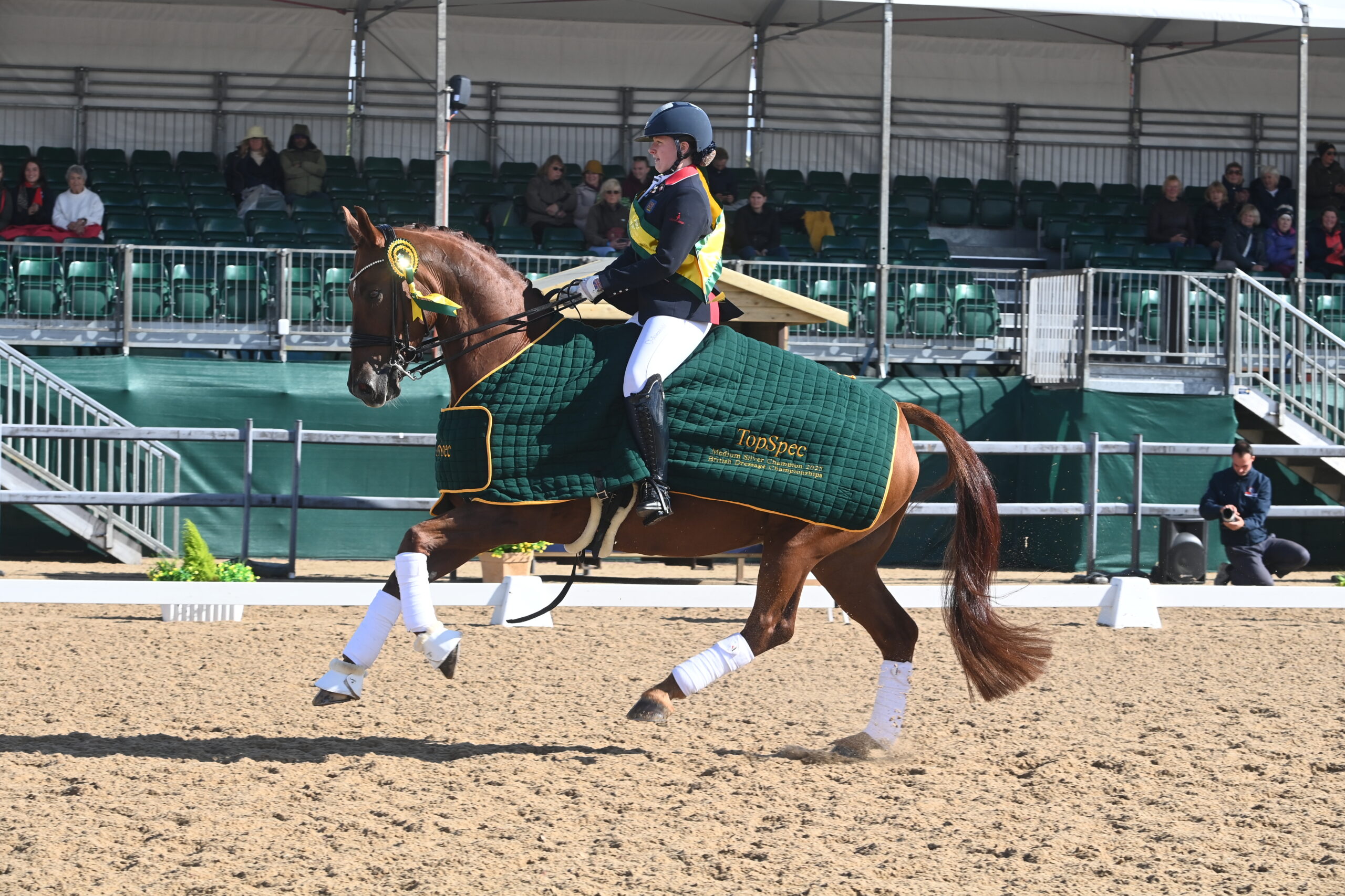 Ella-Grace Dovey and Sheepcote Jackson win the Topspec medium silver title at the 2025 LeMieux National Dressage Championships.