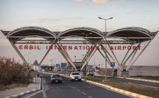 The entrance to Erbil International Airport.