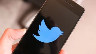 Twitter logo on a mobile device