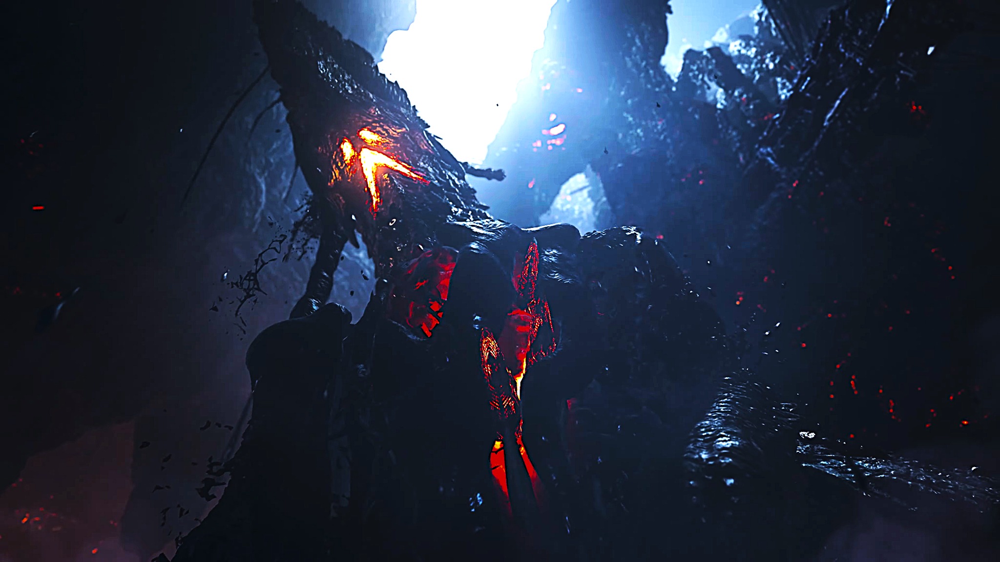 Edited screenshot of Gogmazios in Monster Hunter Wilds