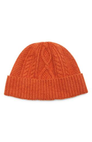 Cable Recycled Cashmere Blend Beanie