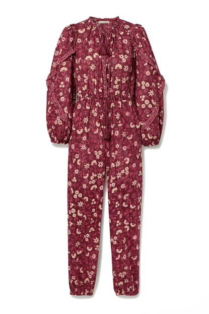 Ulla Johnson Delphine Floral Print Cotton Voile Jumpsuit