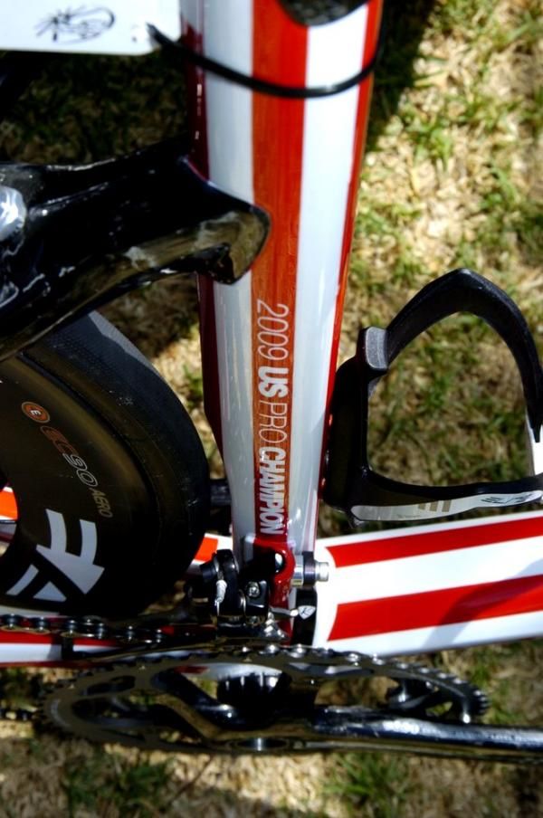 George Hincapie's BMC features a hand painted stars and stripes colour scheme.