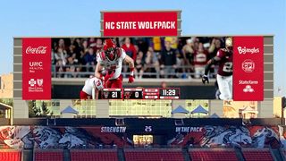 The new Daktronics videoboard at NC State's college football field.