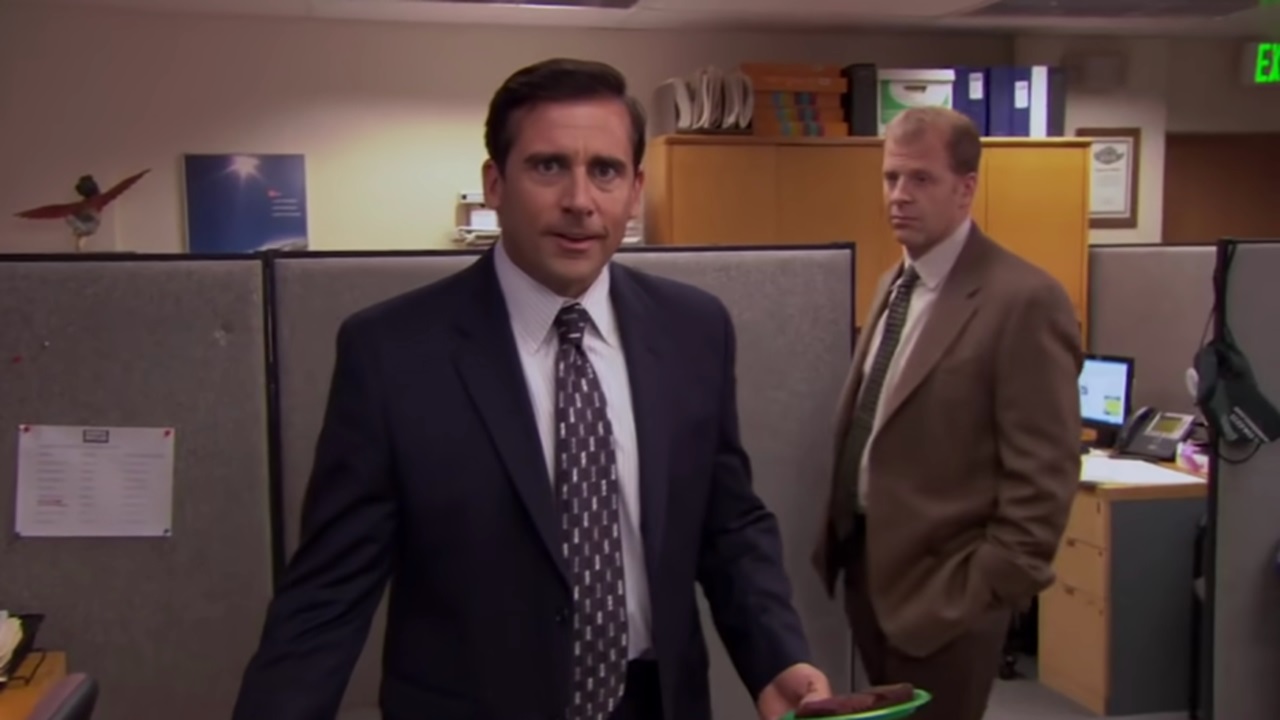 Steve Carell and Paul Lieberstein in The Office