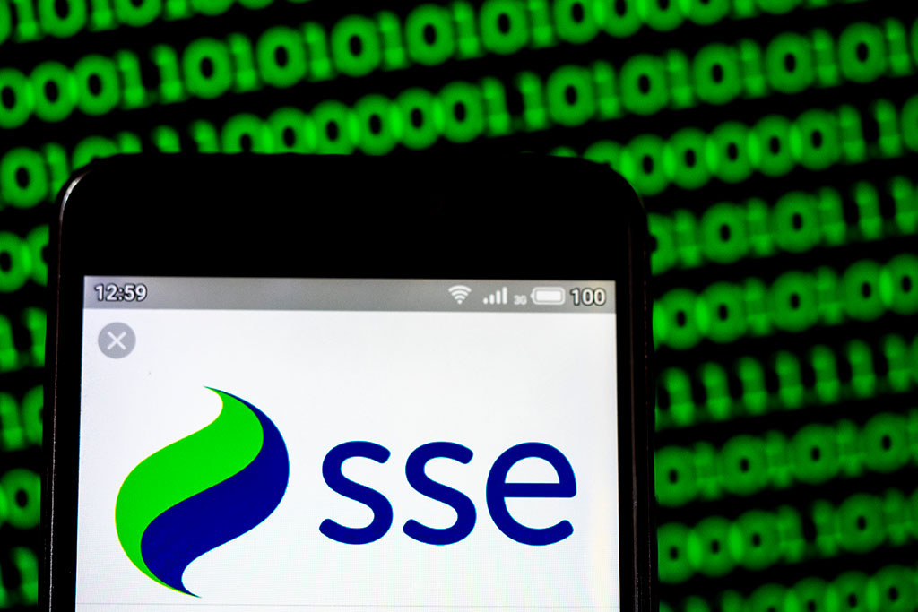 SSE logo on a mobile-phone screen