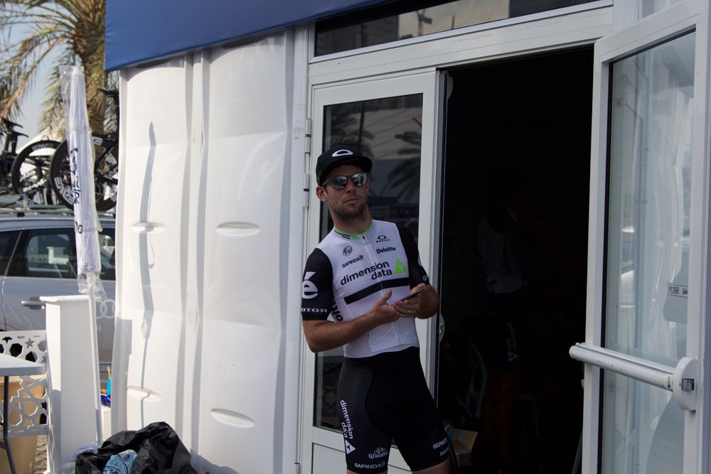 Mark Cavendish ahead of the stage