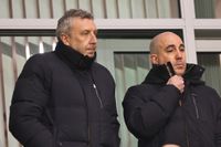 Manchester United's director of football Jason Wilcox and chief executive officer Omar Berrada