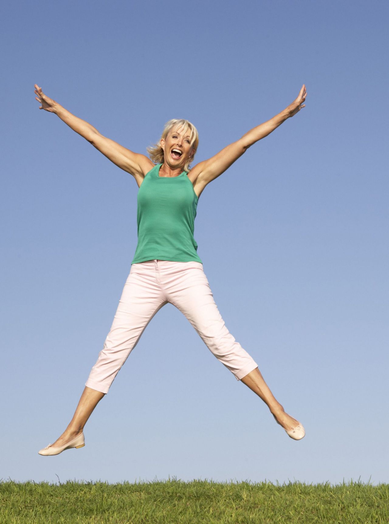 woman jumping for joy 