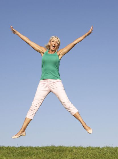 woman jumping for joy 