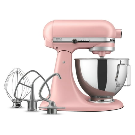 Kitchenaid Deluxe Series 4.5 Quart Tilt-Head Stand Mixer With Stainless Bowl, Dried Rose, Ksm97dr
