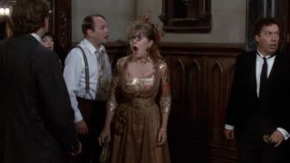 Mrs. Peacock looking scared in Clue