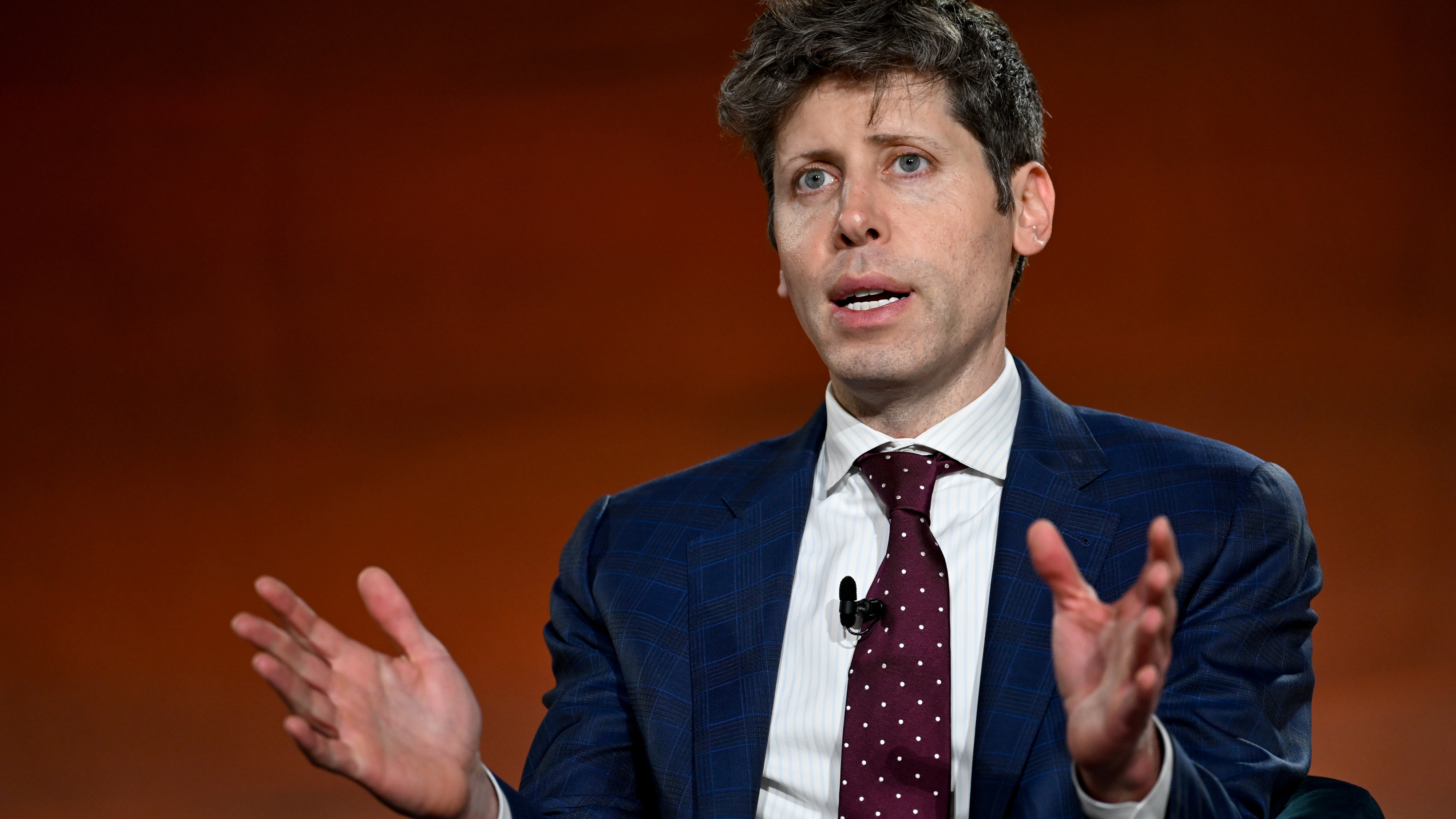 Sam Altman, chief executive officer of OpenAI Inc., speaks during BlackRock's 2026 Infrastructure Summit in Washington, DC, US, on Wednesday, March 11, 2026. 