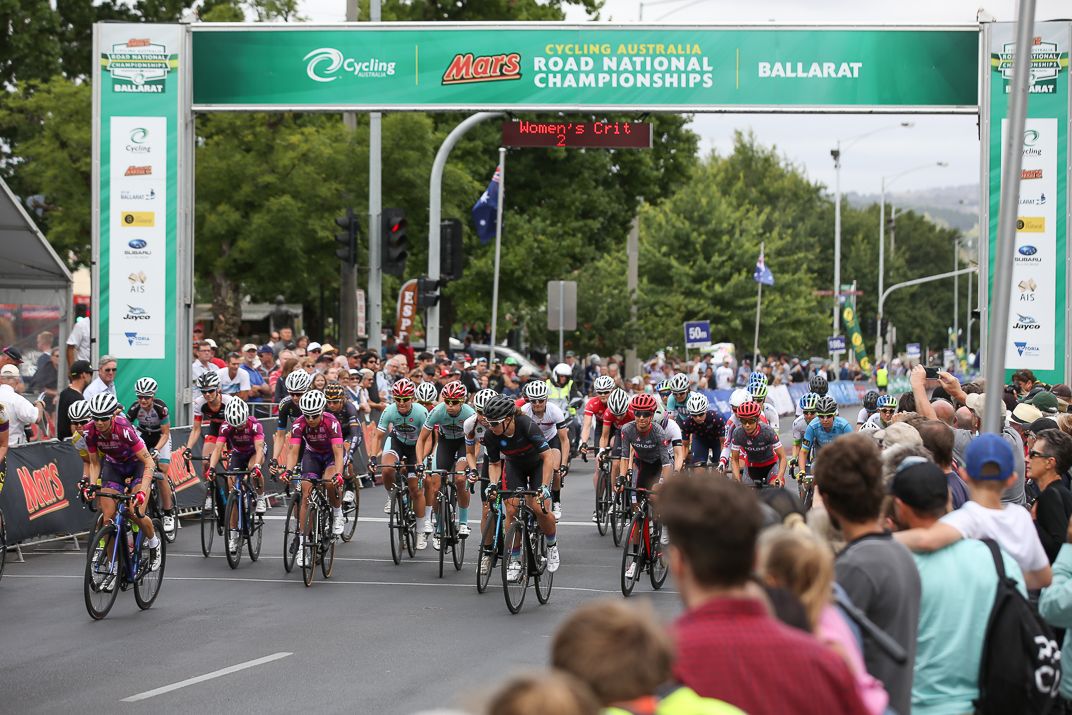 The riders roll out