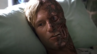 aaron eckhart as harvey dent/two face in the dark knight