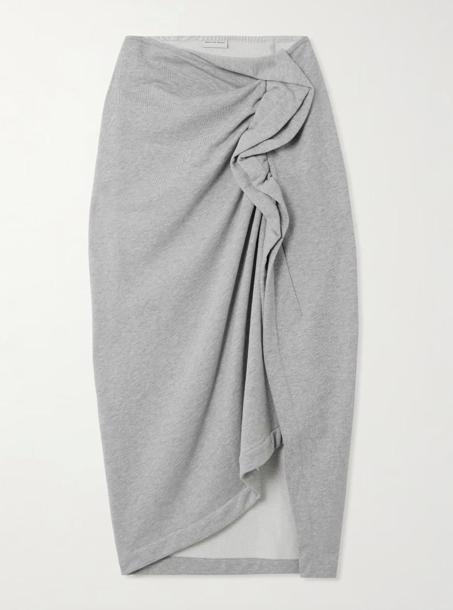 Dries Van Noten ruffled grey skirt
