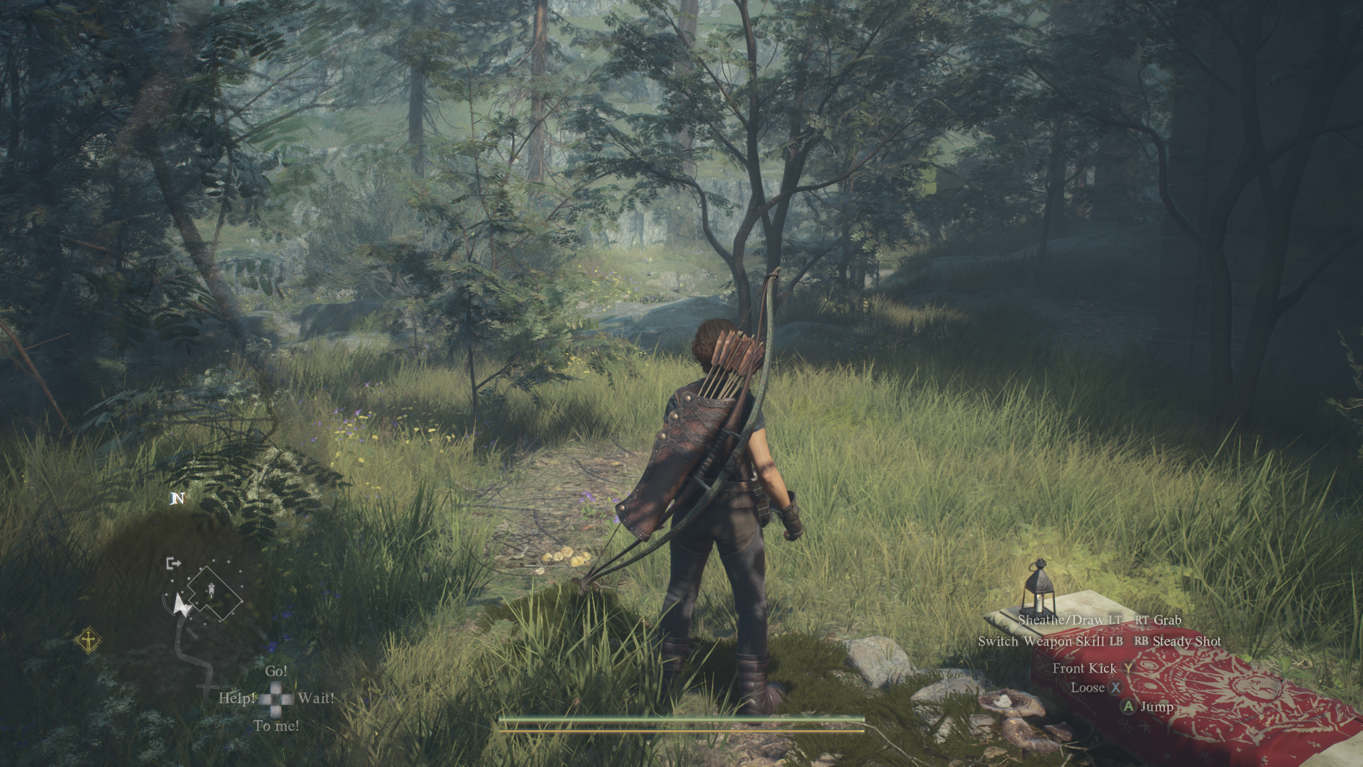 Dragon's Dogma 2 screenshot of an archer character exploring the Nameless Village