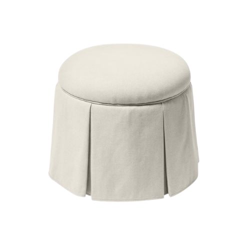 Threshold x Studio McGee, Box Pleat Skirt Storage Ottoman Performance Fabric (Cream)