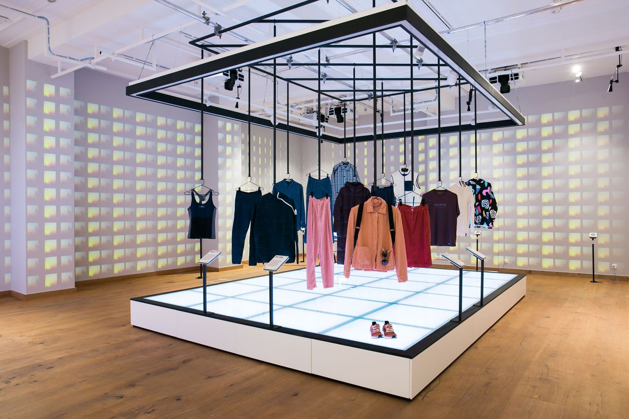 Installation view of Journey Of A Tshirt at the new Fashion for Good Museum in Amsterdam 