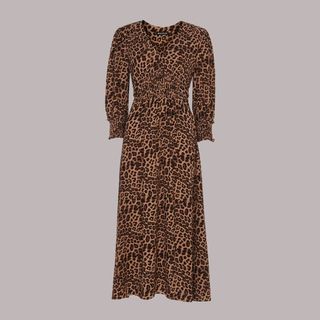 whistles cheetah print midi dress