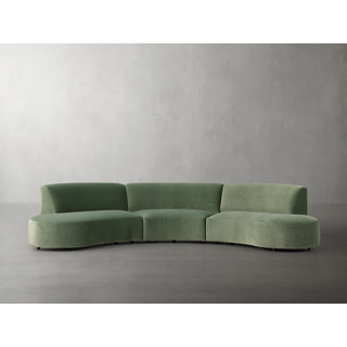 curved green sectional sofa