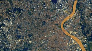 Photograph taken from the International Space Station of the city of Bordeaux, France