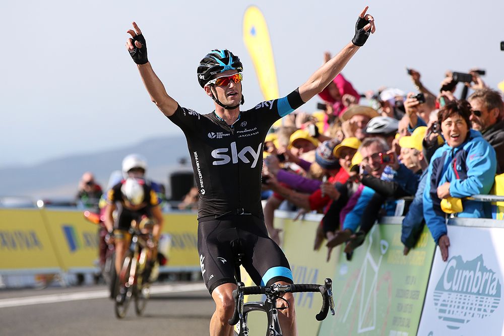 Wout Poels wins stage 5 of the 2015 Tour of Britain.
