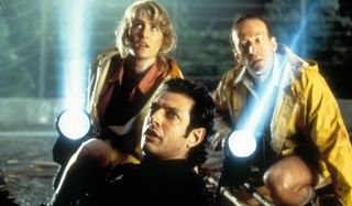 Jurassic Park Jeff Goldblum being helped by Laura Dern and Bob Peck