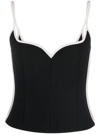 Heart Contrast-Trim Singlet Top