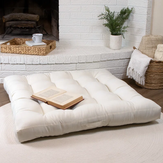 Large ivory floor pillow