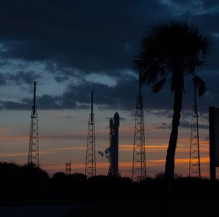 Falcon 9 Stands Ready on Launch Pad for SES-8 Satellite