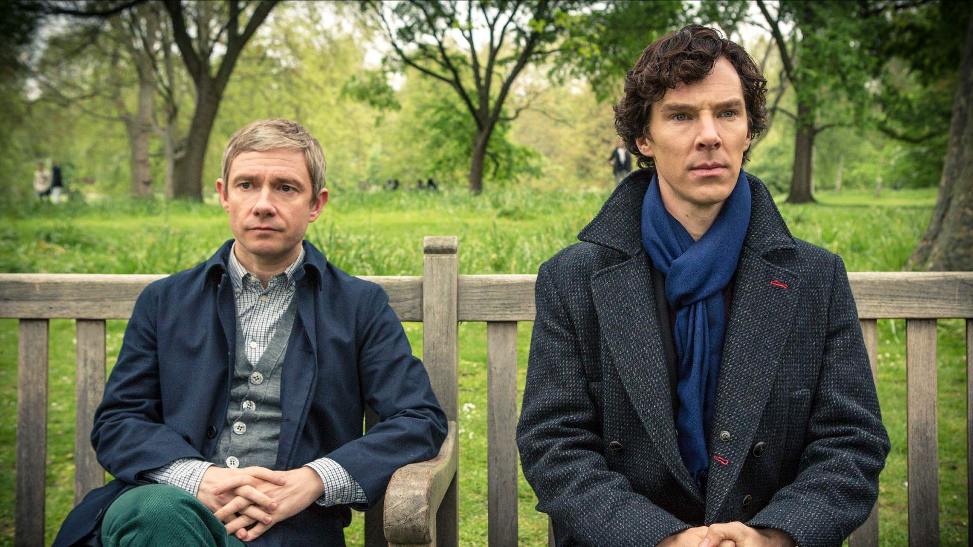 Martin Freeman als Watson und Benedict Cumberbatch als Sherlock in Sherlock