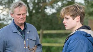 Nathan (Martin Clunes) and Johnny Williams (Louis Ashbourne Serkis) in Out There season 2