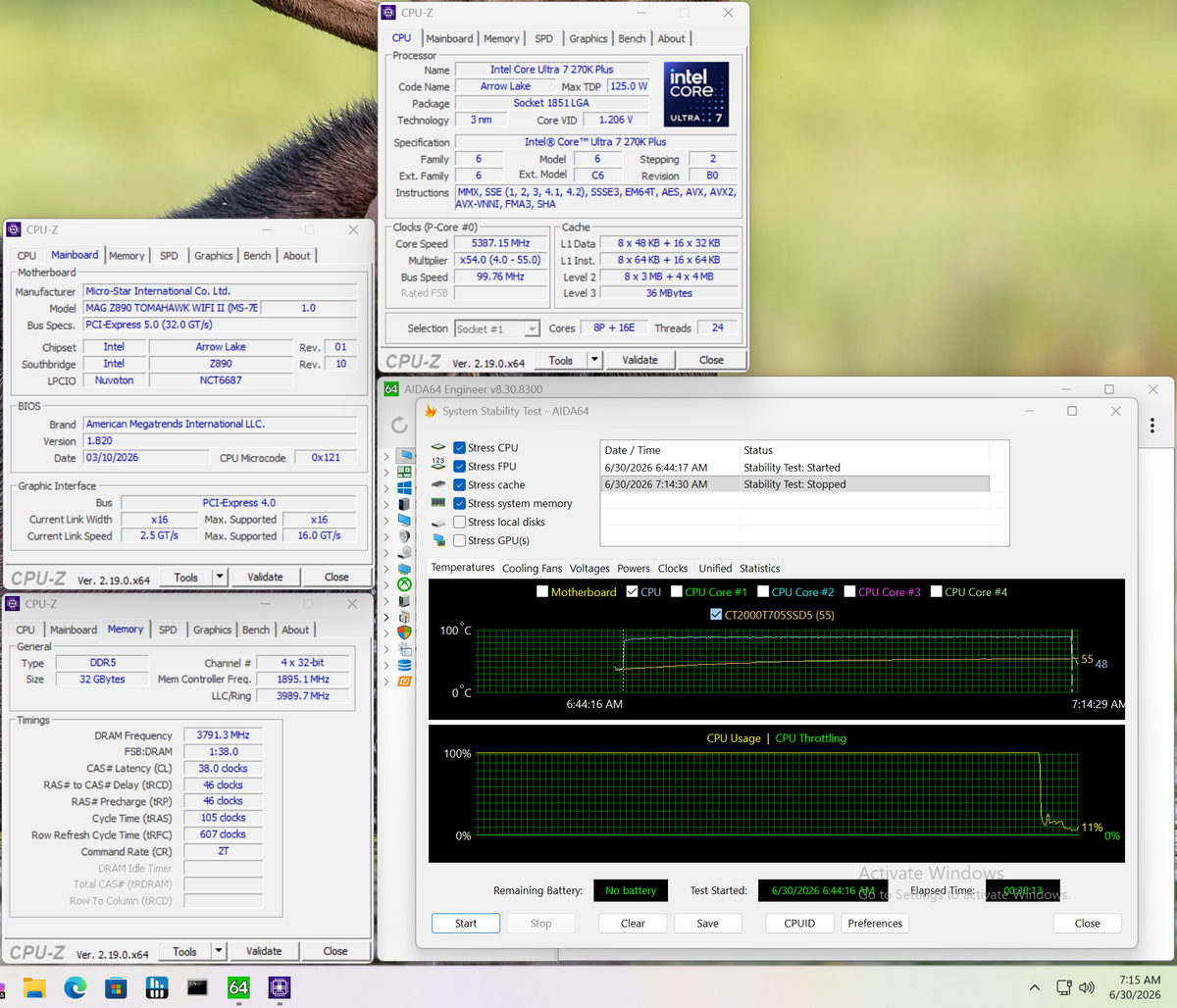 MSI MAG Z890 Tomahawk Wifi II - Overclocking RAM