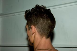 Back of a head of a male model