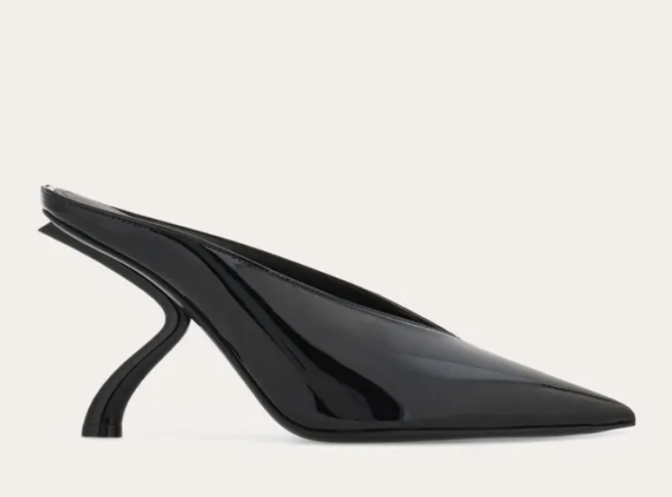 Ferragamo, S-shaped heel mule