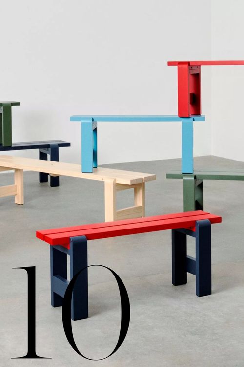 Weekday Bench Duo 111 Steel and Pinewood Bench