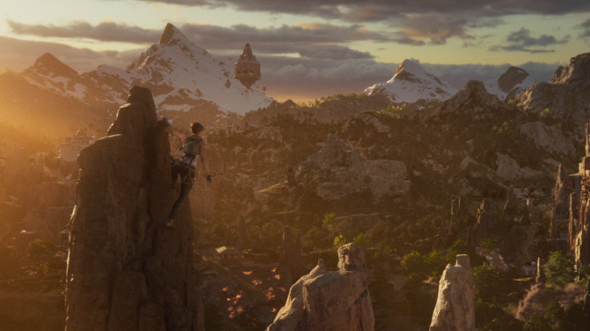 Lara Croft looking out at mountains during the teaser for Tomb Raider: Catalyst.