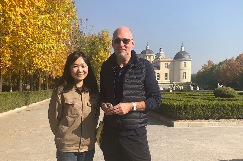 Lenz Moser and Emma Yu at Chateau Changyu Moser XV, Ningxia, China
