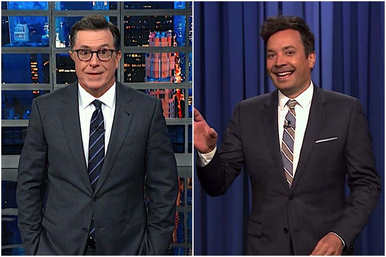 Jimmy Fallon and Stephen Colbert say goodbye to John Hickenlooper