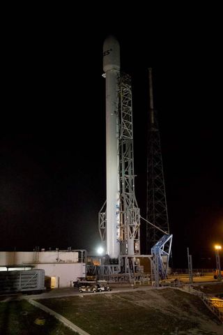 SpaceX SES-8 Mission Falcon 9 Rocket on Launch Pad