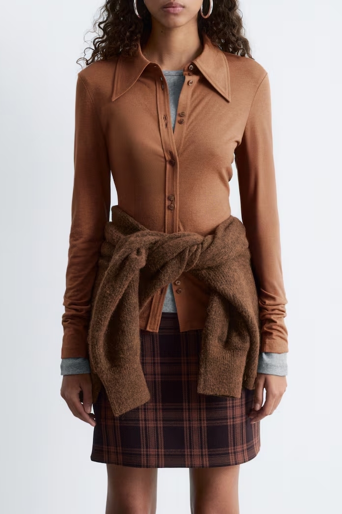 &amp;amp; Other Stories, Pointed-Collar Jersey Shirt