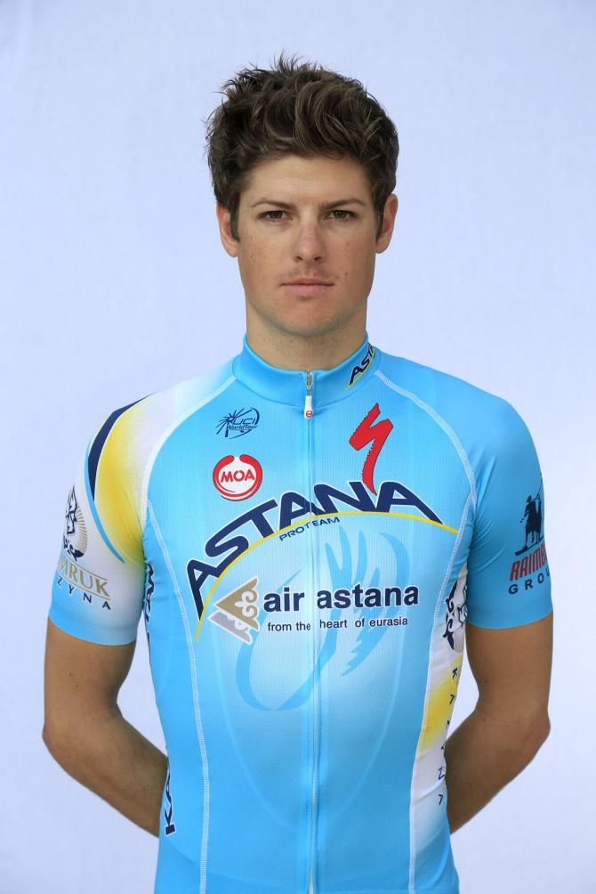 Jakob Fuglsang in the 2014 Astana kit