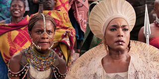 Letitia Wright and Angela Bassett in Black Panther