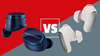 Bose QuietComfort Ultra Earbuds versus B&W Pi8 wireless earbuds versus banner image