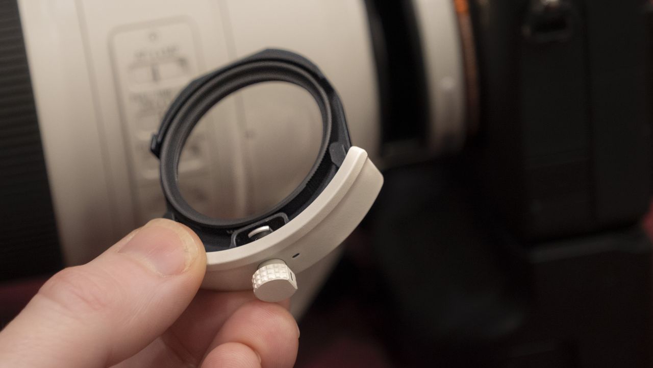 Removable rear lens filter holder taken out of the Sony FE 300mm F2.8 GM OSS lens
