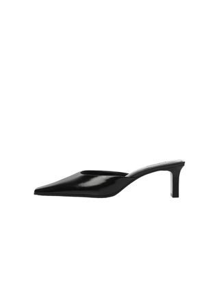Mango Pointed-Toe Leather Slingback Shoes